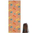 thumbnail image 1 of Colorful Dinosaurs Space Rockets Pattern Hot Yoga Mat Towel Non Slip for Hot Yoga - Quick-Drying Yoga Mat Cover with 4 Corner Pockets with Travel Bag - Hot Yoga Towel Non Slip 74"x26", 1 of 6