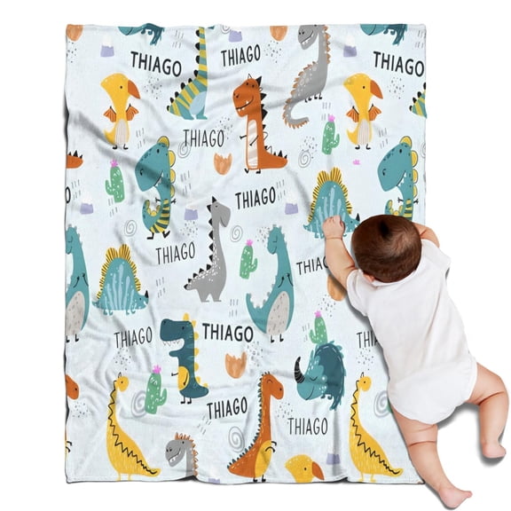 Colorful Dinosaurs THIAGO Cacti Pattern Blanket,Comfortable Soft Lamb Wool Throw Blanket,All Season,Warm Lightweight Blankets for Sofa Bed Couch Living Room Chair,30"x40"