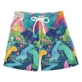 thumbnail image 1 of Colorful Dinosaurs in Jungle Boys' Swim Trunks Board Shorts Beach Pants Bathing Bottoms M, 1 of 8