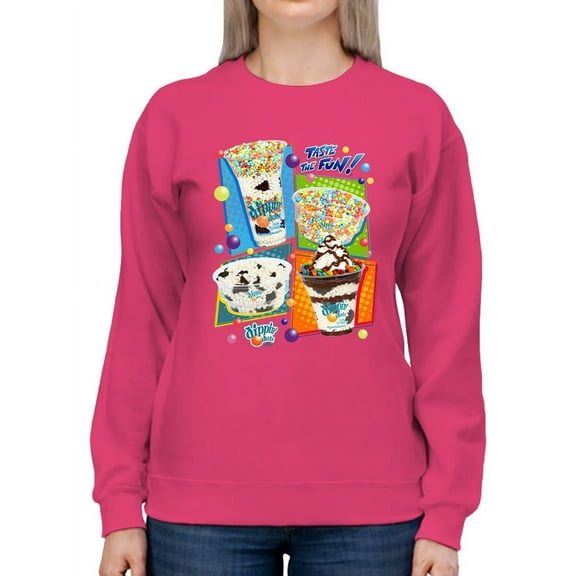 Colorful Dippin' Dots Ice Cream Treats - Fun Dessert Graphic Women's Sweatshirt