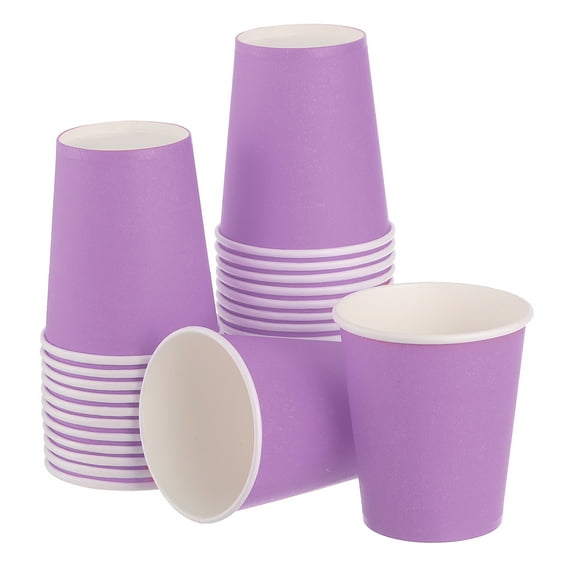 Colorful Disposable Paper Cups,50 PCS 9 OZ Creative Educational Toys Arts Craft Supplies, DIY Paper Cups (Purple)