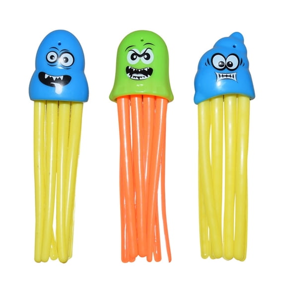 Colorful Diving Octopus Set of 3 for Pool Swimming Training, Underwater Dive Octopus with Tail Stand for Practice, Pool Sinkers