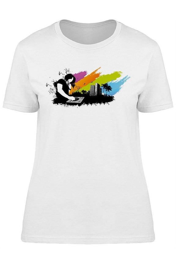 Colorful Dj T-Shirt Women -Image by Shutterstock, Female x-Large