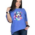 thumbnail image 1 of Colorful Dog Art T-Shirt, Australian Shepherd T-Shirt with Watercolor Design, Cute Dog Lover Gift, Animal Art Tee for Women and Men, Flo Blue Comfort Colors T-Shirt, XL, 1 of 1