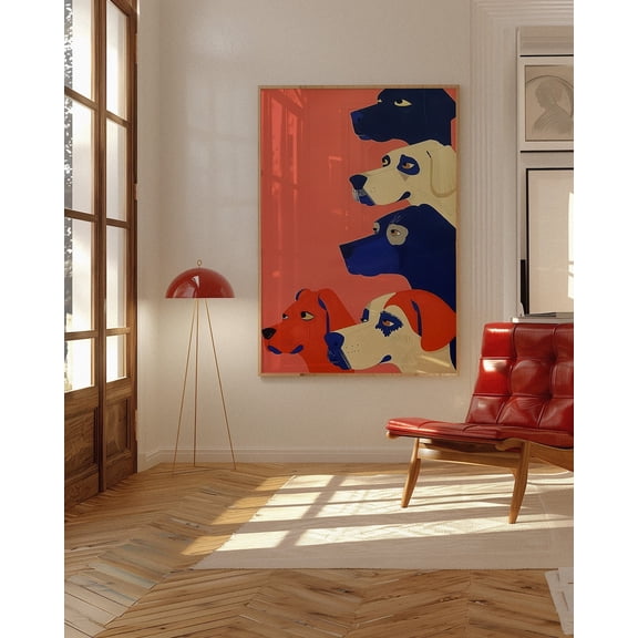Colorful Dog Breeds Modern Impressionist Dogs Poster Unframed Paper Print