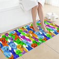 Colorful Dog Breeds White Pattern Non-Slip Bath Mat, Entryway Door Rug ...