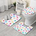 thumbnail image 1 of Colorful Dog Paw Footprint Bathroom Rugs Sets 3 Piece,Toilet Cover Set,Absorbent Non Slip Bathroom Mats Sets with U-Shaped Contour Rug Toilet Rug Set, 1 of 5