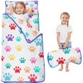 thumbnail image 1 of Colorful Dog Paw Footprint Toddler Nap Mats for Kids Preschool,Sleeping Mat Bag or Kids,Toddler Sleeping Bag,Toddler Nap Mat or Daycare, 1 of 6