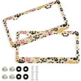 thumbnail image 1 of Colorful Dog Paw License Plate Frame 2 Holes Rustproof Aluminium License Plate Holders,2 PCS Car Licence Plate Covers with Bolts Washer Caps Universal Car Accessories Home Decor, 1 of 7