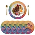 thumbnail image 1 of Colorful Dog Paw Print Black Round Placemats Plate Mats 15 Inch Non-Slip Heat Resistant Washable PVC Set Indoor for Kitchen Dining Table 1PC, 1 of 6