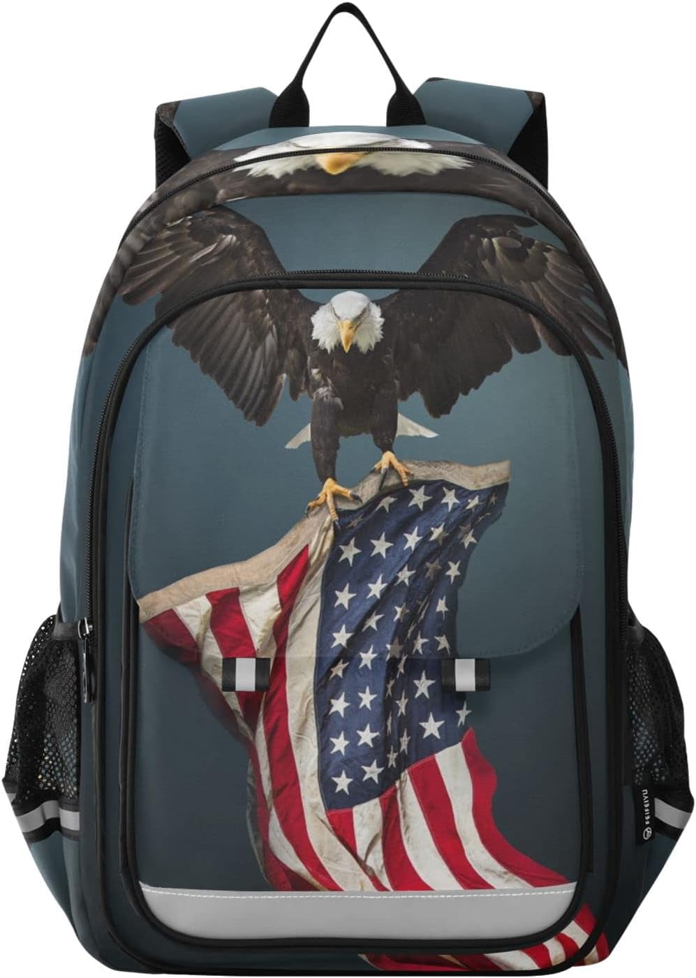 3079 Colorful Dog Paw Prints on Navy Blue Small Backpack Purse Travel Bag 91HK+1719SL.jpg main image 4
