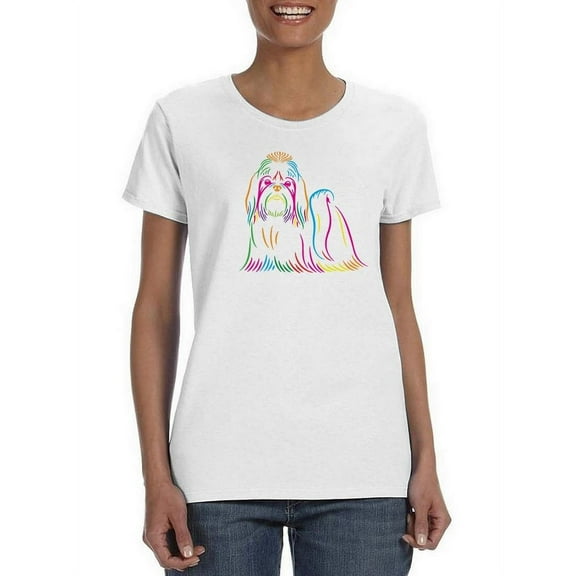 Colorful Dog Portrait T-Shirt Women -SPIdeals Designs, Female 4X-Large