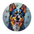thumbnail image 1 of Colorful Dog Wall Clock 10 Inch Silent Non Ticking Round Wooden Clock Decoration for Living Room Kitchen Bedroom Bathroom Office Classroom, 1 of 8