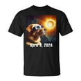 thumbnail image 1 of Colorful Dog Wearing Solar Glasses Graphic Tee Unisex Adult Cotton Shirt for Solar Eclipse Viewing, Fun Pop Culture Casual Outfit, April 8 2024 Gift Idea, Size M, Color Black, 1 of 4