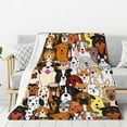thumbnail image 1 of Colorful Dogs Pattern Fleece Throw Blanket Ultra Soft Cozy Decorative Flannel Blanket for Home Bed Couch Chair Travel, 1 of 7