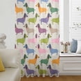thumbnail image 1 of Colorful Dogs Semi Sheer Curtains Drapes for Living Room, Bedroom, French Doors Window 108 Inches Long, Vintage Cartoon Animals Rod Pocket Chiffon Curtain Drapery Voile Draperies Panel, 1 of 8