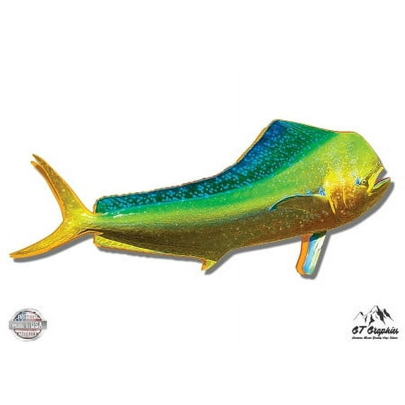 Colorful Dolphinfish Mahi Mahi - 3" Vinyl Sticker - For Car Laptop I-Pad Phone Helmet Hard Hat - Waterproof Decal