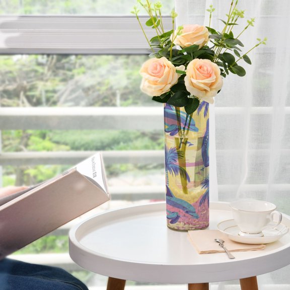 Colorful Dolphins Flower Vase Decorative Vases for Flowers Home Decor for Centerpieces Entryway Shelf Living Room