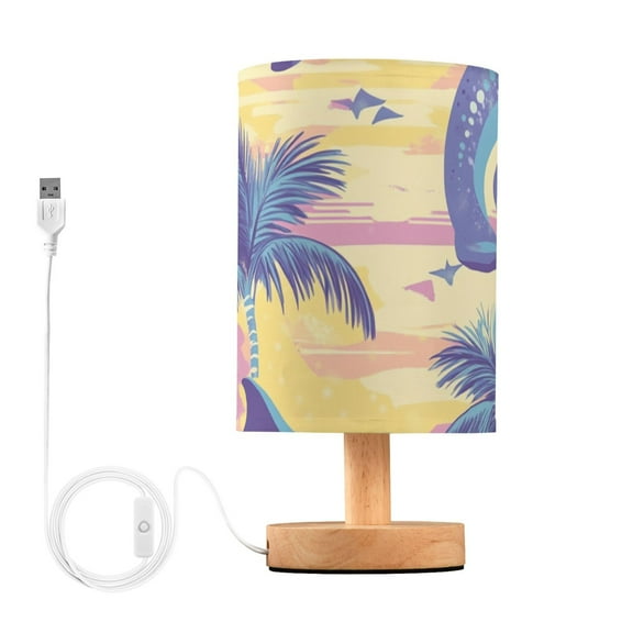 Colorful Dolphins Table Lamp for Desk Nightstand Lamp with USB Modern Gifts for Bedroom Living Room Kids Room