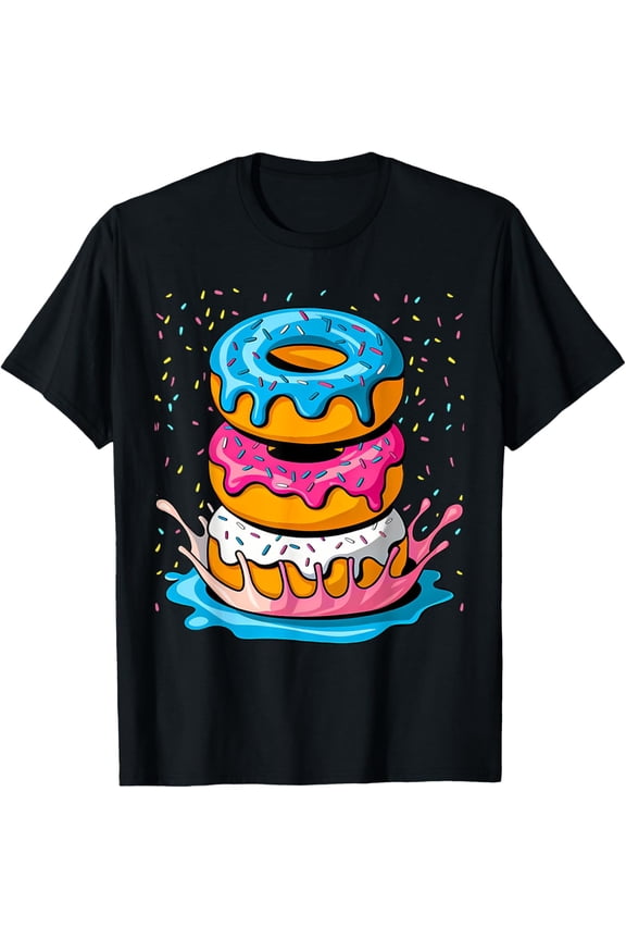 Colorful Donut I Kids Donut T-ShirtMen's and women's pure cotton short-sleeved shirts