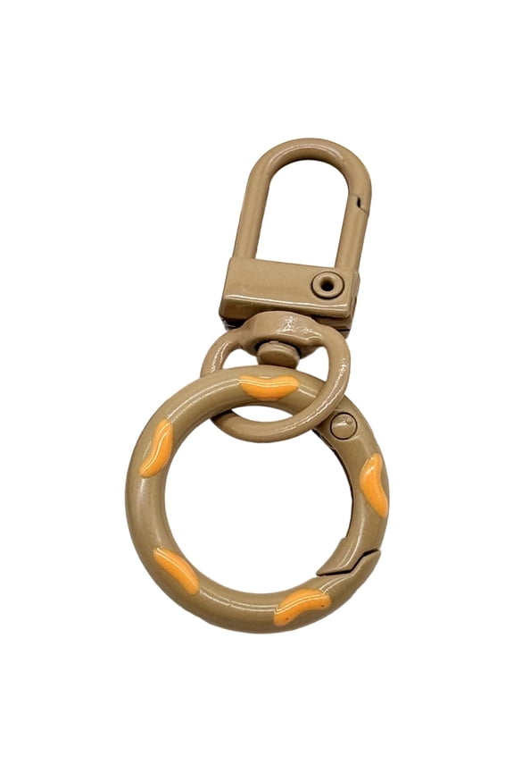 Colorful Donut Keychain with Spring Hook and Door Knob Hanger, Cute Enamel Alloy Key Ring for Women Girls Teens, Decorative Keychain for Backpacks Purses Home Office(M)