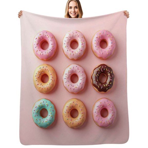 Colorful Donut Magnets Set Soft Blanket Travel Bedding Throws Flannel Bedspread Sofa Bed Cover