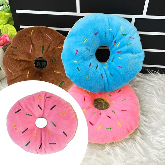 Dog Chew Toys Squeaky Donut Shape Pet Toy for Puppy Cat Interactive Sound Chews Durable Design Puppy Teething
