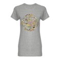 thumbnail image 1 of Colorful Doodle Sweets Shaped T-Shirt Women -Image by Shutterstock, Female x-Large, 1 of 2