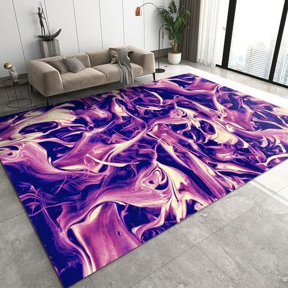 Colorful Doodles Area Rug Abstract Gradient Stripes NonSlip Rug