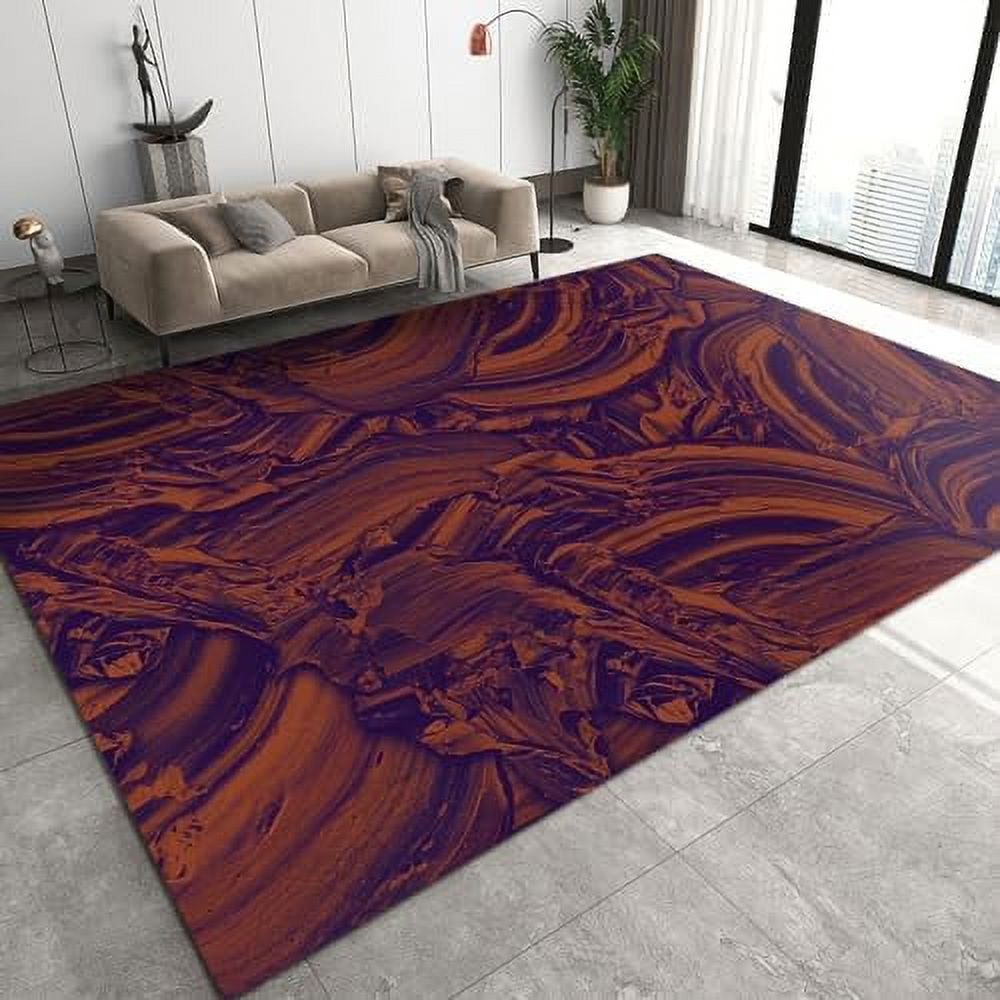 Colorful Doodles Area Rug Abstract Gradient Stripes NonSlip Rug