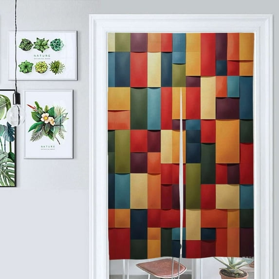 Colorful Door Curtain Nordic Living Room DoorCurtain Porch Partition Curtain Kitchen Rative Half Curtain