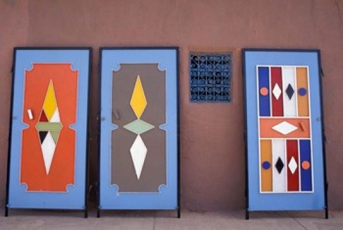 Colorful Doors Made by Local Metalworkers Morocco Canvas Art - John & Lisa Merrill DanitaDelimont (24 x 15)