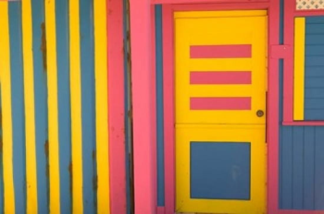 Colorful Doorway New Providence Island Bahamas Caribbean Canvas Art - Walter Bibikow DanitaDelimont (34 x 23)