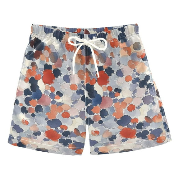 Colorful Dot Art Boys Swim Trunks Quick Dry Boy Swim Shorts for 3-14 Years