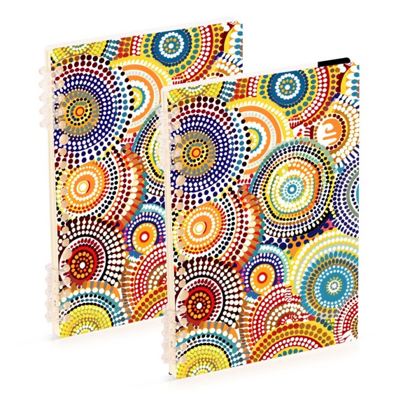 Colorful Dot Circles Notebook Detachable Coil Notebook Diary Plan Book A5 Size 60 Pages 2 Pack