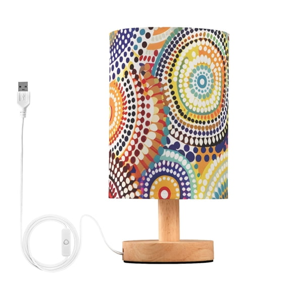 Colorful Dot Circles Table Lamp with USB Port LED Warm Light Lamp Night Light Home Decor