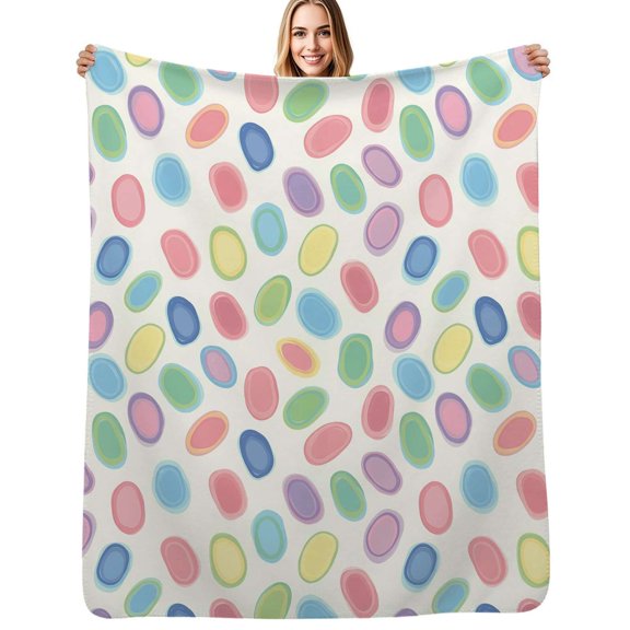Colorful Dot Pattern Fabric Flannel Blanket Warm Soft Bedding Throws Winter Camping Chair Sofa Bed