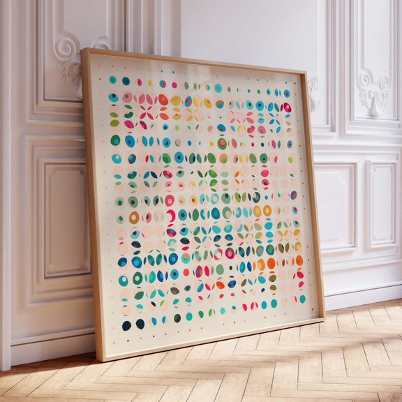 Colorful Dot Pattern Square Geometric Studio Wall Decor