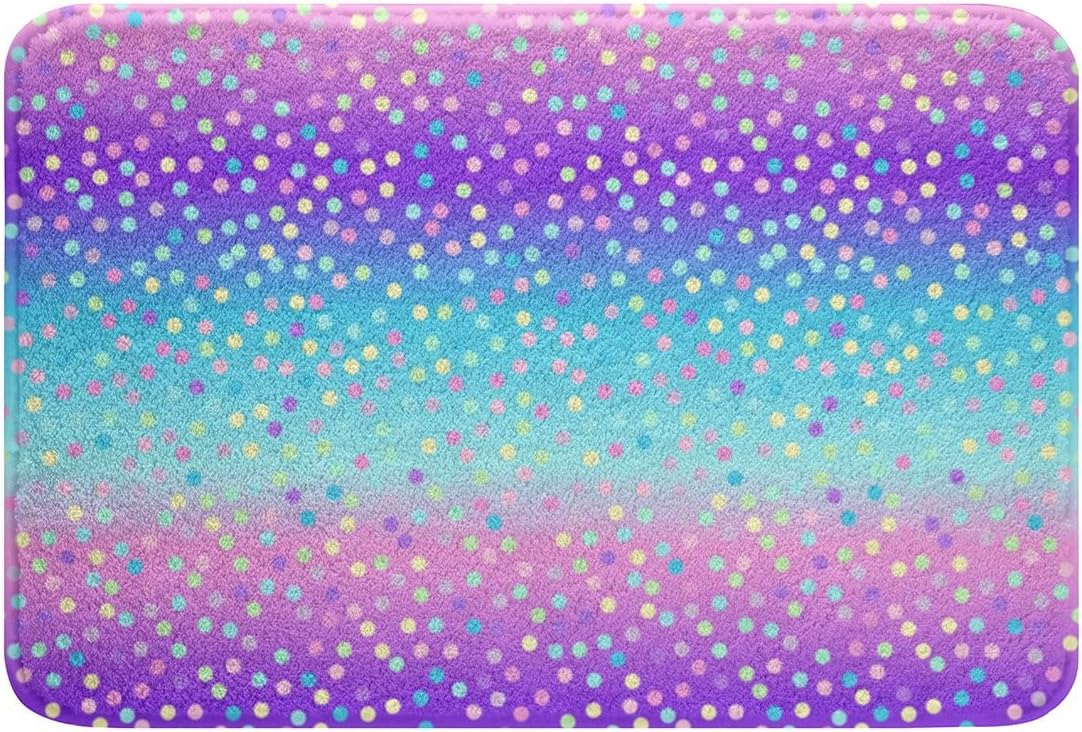 Colorful Dots Bath Mats for Bathroom,Watercolor Gradient Bathroom Mats