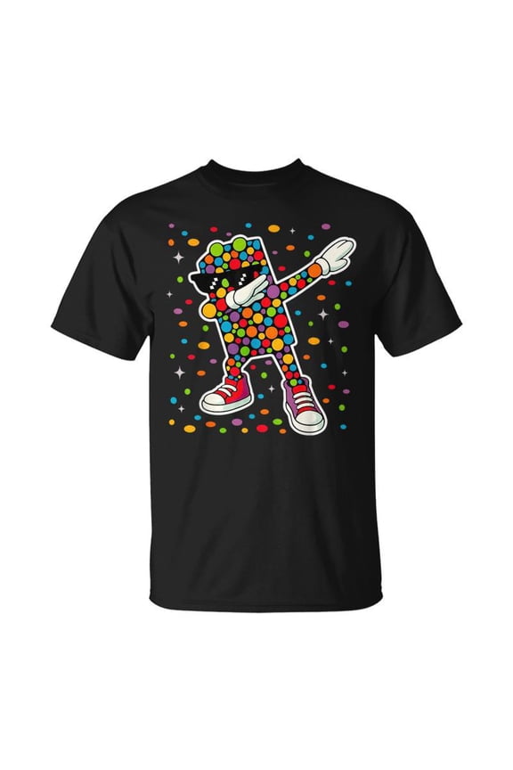 Colorful Dots Character Dabbing TShirt