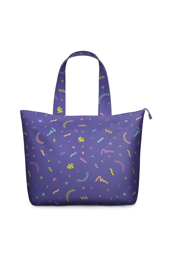 Colorful Dots Design Weekender Bag - Durable Zipper Tote with Interior Elastic Pockets, Minimalist Geometric Pattern - Travel-Friendly Carry-On for Professionals, Fitness