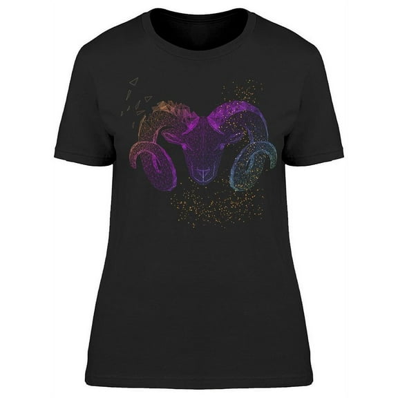 Colorful Dots Polygonal Ram T-Shirt Women -Image by Shutterstock, Female XX-Large