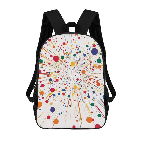 Colorful Dots Radiating Outward Burst Backpack 17 Inch Laptop Bag Large Capacity Men's And Women's Backpack Travel Bag