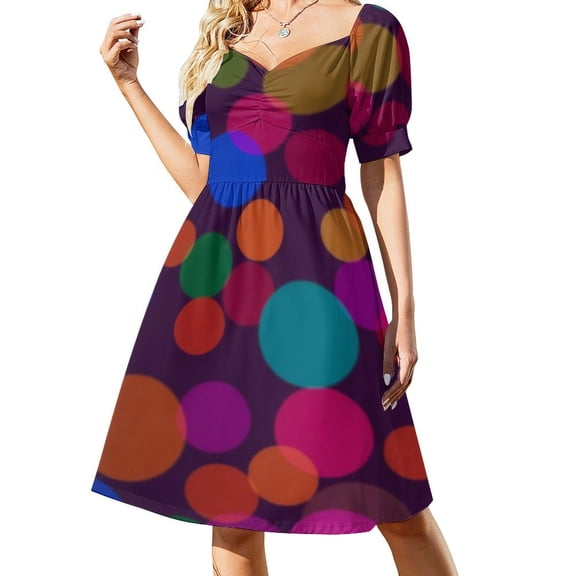 Colorful Dots Short Sleeved Dress Dresses Gala Dresses for Special Events
