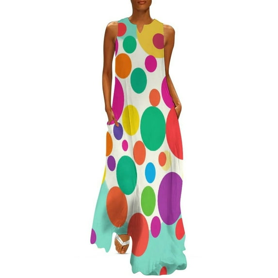 Colorful Dots Sleeveless Dress Dresses Gala Dresses for Special Events