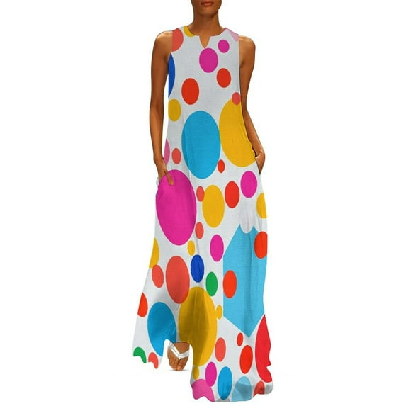 Colorful Dots Sleeveless Dress Summer Dresses Birthday Dress for Women Luxury 2025 Dress Party Night