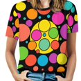 thumbnail image 1 of Colorful Dots T Shirts Basic T-Shirt Short Sleeve Ladies Tee Shirt Summer Graphic Clothing, 1 of 5