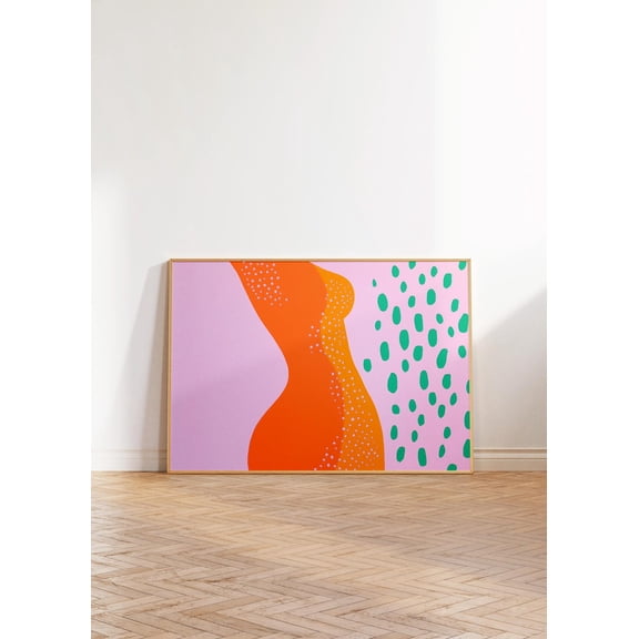 Colorful Dotted Art Print, Contemporary Dots Art, Abstract Woman Decor, Minimalist Portrait Bright Eclectic Fine Art Wall Art, Modern Wall Decor, 8x12 UNFRAMED