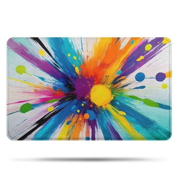 Colorful Double Burst Paint Pattern Bathroom Rugs Mat,Non Slip Microfiber Bathroom Rug,Rubber Backing,Soft Bathroom Mats for Bathroom Floor,Tub and Shower,20x32in(50x80cm)