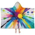 thumbnail image 1 of Colorful Double Burst Paint Pattern Hooded Bath Towel，50"x30" for Ages 3 To 12 Kids, Quick Dry Lightweight Soft Microfiber Hood Beach Towel Cover Up for Kids, 1 of 7